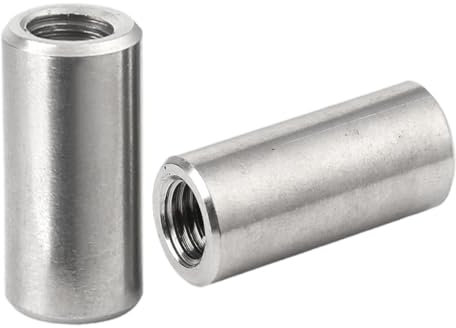 UEIOAVL Tuercas Racors, 4 piezas M10 tuerca de acoplamiento redonda de acero inoxidable casquillo roscado redondo para soporte (M10x20x14 mm)