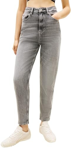 Tommy Jeans Donna Mom Jean Uh TPR Bj5172 DW0DW22658 Tapered, Denim (Denim Grey 01), 28W/30L