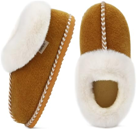 COFACE Femme Chaussons Mémoire Forme Doux Fluffy Bottes L'Int L'Ext Taille 36-43