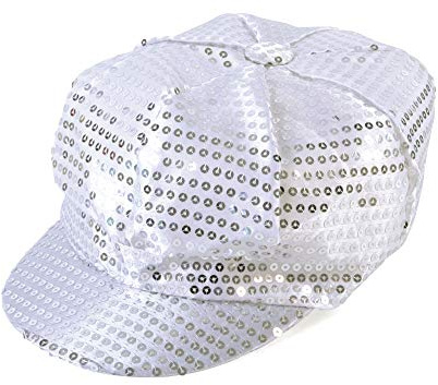 Sequin Art Bristol Novelty Gorra de lentejuelas años 70, plateada, multicolor (BH542) Halloween