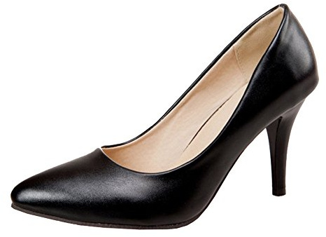 Onewus dam eleganta pumps pointed tå slip-on skor för arbete och dejting