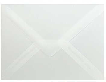 Paper24 25 Transparente Umschläge DIN B6 (125 x 176 mm) mit Dreieckslasche, feuchtklebend