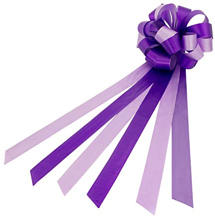 Oblique Unique® Geschenk Schleife Groß mit Geschenkband Glänzend für Geschenke Tüten Zuckertüten zum Basteln Dekorieren Verzieren - wählbar (Lila)