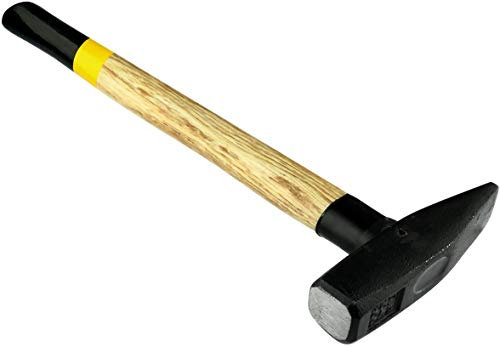 AERZETIX - C46148 - Marteau de Serrurier/Mecanicien/Menuisier - 300g 300mm - DIN 1041 - Dureté 50-58 HRC - Manche en Bois de Frêne - Tête Chanfreinée Pointue Anti-Éclats en Acier - Outillage à Main