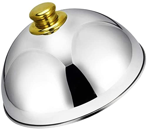 TSTSM Stainless Steel Hood Dish Cover Dish Cover Golden Ball Handle Serving Bell Metal Food Dish Cheese Cake Appetizer Cover Home Restaurant Kitchen Hotel-Golden||12,5 Zoll