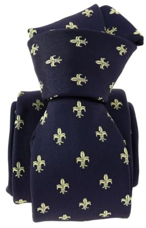 Tony & Paul. Cravate. Fleurs de Lys - BOURBON, Soie. - Motifs - FABRIQUE EN ITALIE.