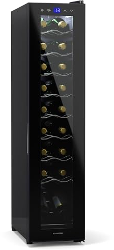 Klarstein Cave a Vin, Caves à Vin de Conservation de 50L, Porte en Verre, Cave a Vins à Zone Unique, Bar Int/Ext, Frigo Vin, Armoire a Vin, Cave a Vin de Vieillissement, Cave à Vin 18 Bouteilles