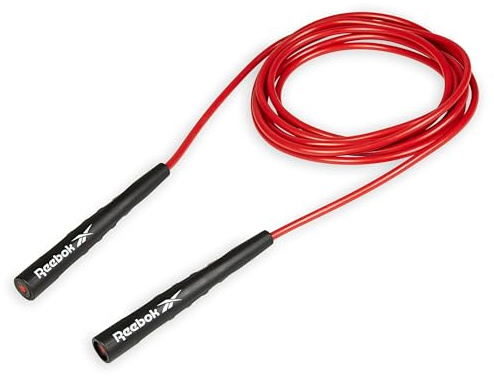 Reebok Jump Rope for Cardio, Adjustable 9 Ft Speed (Red)