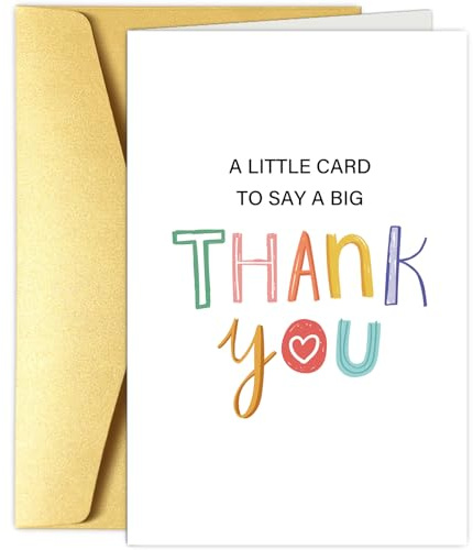 Obbyidk Funny Thank You Card for Women Men, Cute Thank You Card for Him Her, Appreciation Card for Teacher Friend Boss, A Little Card to Say A Big Thank You