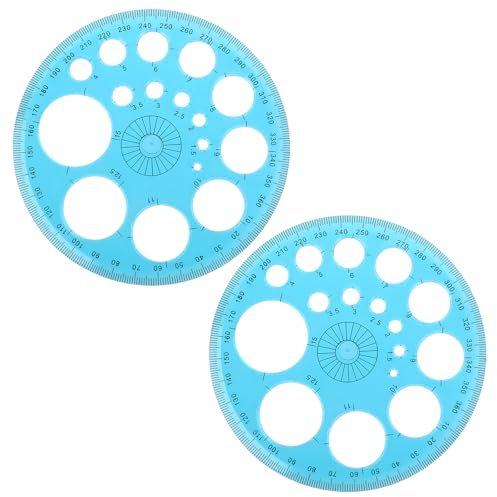 2 Stück Kreisschablone zum Zeichnen Kreis Schablone Vorlage Kreis Schablonen zum Malen Kreis Lineal für Zeichenhilfen Quilling Schablone Messschablonen Lineale Zeichenschablone,für Büro Schule Bau