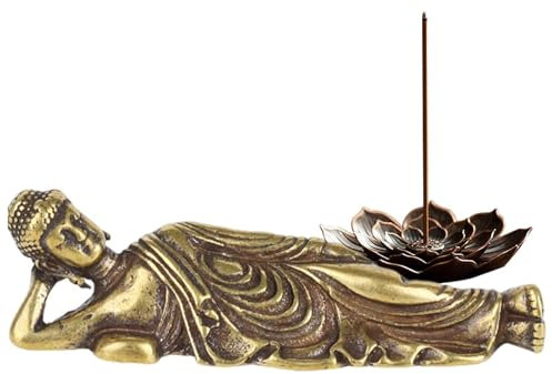 Statua di Buddha reclinabile - Scultura di Buddha di riposo pacifico, Ornamento Spirituale della Sala di meditazione | Figura di Accento giardino Zen per la casa, l'Altare, l'estetica buddista