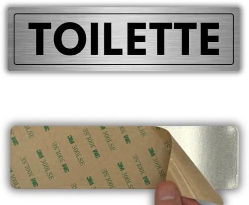 LEIASA | Segnale Adesivo Toilette Uomo Donna - 5x18 cm - Spessore 0,8 mm - Alluminio - Servizi Uomo Donna - Targa Servizi Condivisi - Segnale Bagno Unisex - Cartello Adesivo (Cartello Toilette)