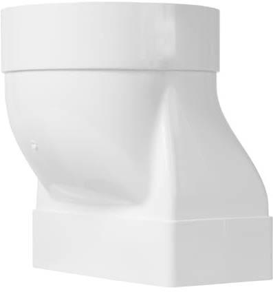 Repa Market 150 x 75 mm connettore rettangolare per tubo di ventilazione rotondo 125 mm – plastica ABS tubo di collegamento per tubi tondi, riscaldamento, raffreddamento – canale piatto/canale di
