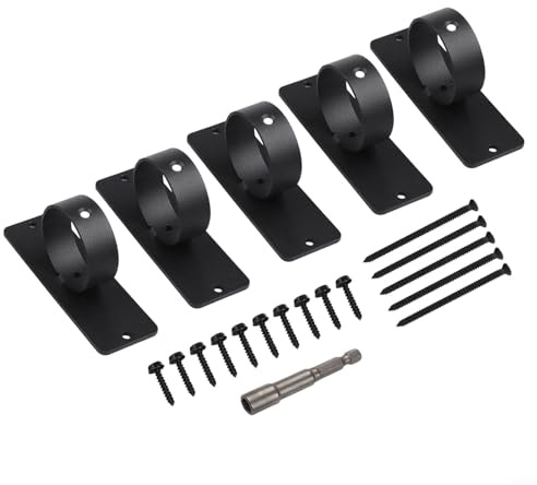 Lot de 5 supports de corde en acier inoxydable 304 noir pour cordes de clôture jusqu'à 5 cm, fixation robuste avec vis pour balustrade, dock et décoration de jardin, montage facile sans pré-perçage