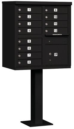 Salsbury Industries 3312BLK-U Type II Cluster Box Unit with 12 A Size Doors, Black