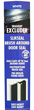 Stormguard Slikseal Brush Around Door Seal Draught excluder Weather proofing (White)