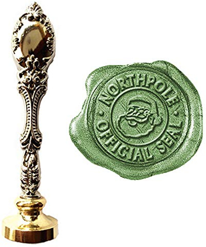 MNYR Vintage jultomten nordpol officiell sigill vax försegling stämpel utsmyckning snigel post julpaket inslagning vax försegling stämpel silver handtag set