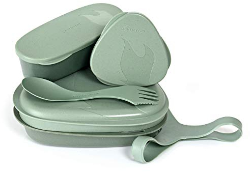 Light My Fire Camping Geschirr Set - 6 Teilig Salat to Go Box - Brotdose Erwachsene mit Camping Besteck - 100% BPA Frei Plastikgeschirr Wiederverwendbar - Lunch Box mit Fächern fürs Büro & Schule