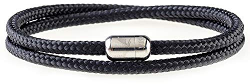WIND PASSION Paracord surfararmband, flätat armband för män och kvinnor | Handgjort surfararmband, segelrep, maritimt och vattentätt, Small (Wrist size: 14.0-15.4 cm), Rostfritt stål