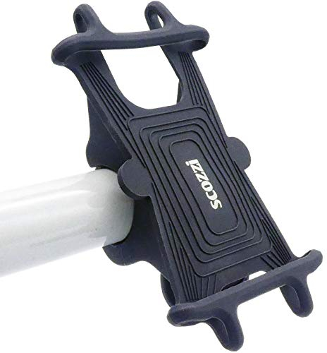 scozzi Handyhalterung Fahrrad Motorrad Quad Silikon Handy Halterung Halter universal z.B. kompatibel mit Samsung S24 S23 S22 S21 A55 A54 A35 für iPhone 15 14 13 12 11 XR FE Plus Ultra Mini Lite Pro