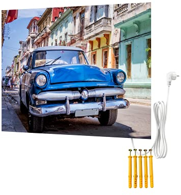 Bringer Imagen calefacción por infrarrojos sin marco – calefacción con imagen – 80 x 60 x 1,8 cm – Havana Cuba