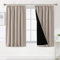 BellaHills 100% Blackout Curtains for Bedroom Thermal Insulated Curtains & Drapes Blackout Curtains Pencil Pleat Curtains for Living Room with Black Liner 2 Panels, 46 x 54 Inch, Natural Sand