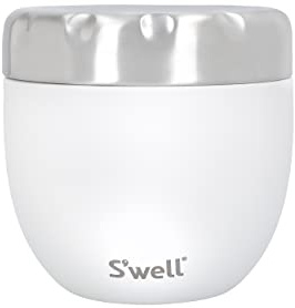 S'well Eats 2-in-1 Food Bowl with Screw-Top Lid, 636ml, Moonstone, Triple-Insulated and Leak-Proof Food Flask for On-The-Go Eating up to 11h Cold/7h Hot, White