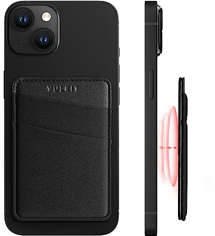 VULKIT Cartera Magsafe Compatible con Serie iPhone 15/14/13/12, Tarjetero RFID de Lycra Elástica con Imán MagSafe