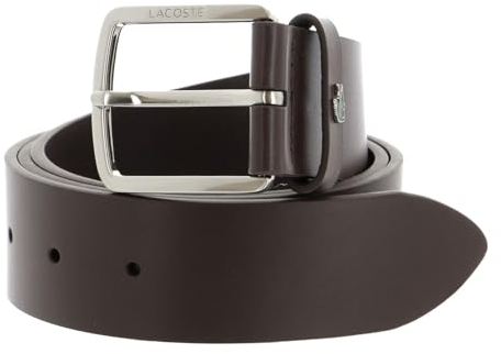 Lacoste Casual 35 Raw Edges Stitched Belt W85 Dark Brown