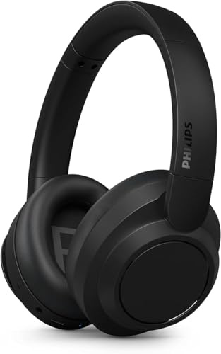 PHILIPS H6509 trådlösa hörlurar, over-ear Bluetooth-hörlurar med brusreducerande Pro, dynamisk bas, 70 H batteritid, snabbladdning, mjuka öronkoppar, Bluetooth 5.3, multipunktsanslutning, appkontroll
