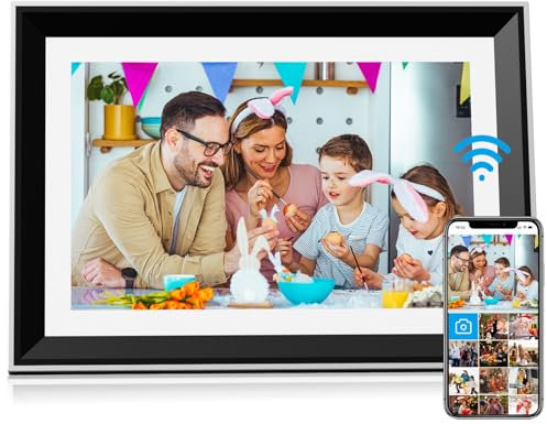 Digital Photo Frames WiFi 10.1 Inch Digital Picture Frame with 1280x800 HD IPS Touch Screen Electronic Photo Frame Built in 16GB Share Photos Video Via APP, Auto-Rotate (32GB SD Card Include)