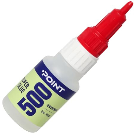 Point 500 Superglues Gel Extra Fuerte - Pegado en segundos en calidad profesional para plástico, metal, madera, cerámica, caucho, vidrio, cuero, etc. - Cierre antiobstrucción - 30 g