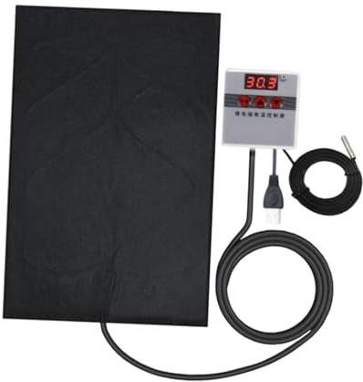 PETSOLA Almohadilla Terrario Calefacción Eléctrica para Mascotas Reptiles Tapete Calefaccionado Portátil con Función de Temperatura Constante Y Material, 20 Cmx30cm