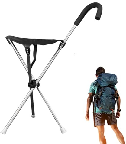 Walking Cane with Seat,Ergonomic Adjustable Lightweight Stick - Portable Cane Seat,for Men Women Adults Grandfather Seniors Elderly Mother