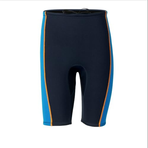 Neopreno Hombre Traje de Neopreno de Manga Corta for Hombre de 1,5 mm con Abertura, Chaqueta antifrío, Pantalones Cortos Negros for Surf y Buceo.(Blue Pants,M)