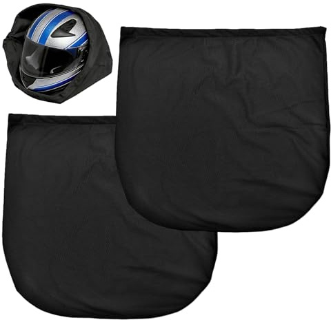 TenaLucy 2 Piezas Mochila Casco Moto Portátil, Mochila Moto con Cordón, Universal Accesorios Motó, 43-46 CM Bolsa Casco Motó, Funda Cascó Motos con Ajustable para Cascó de Motos Bicicleta (Negro)