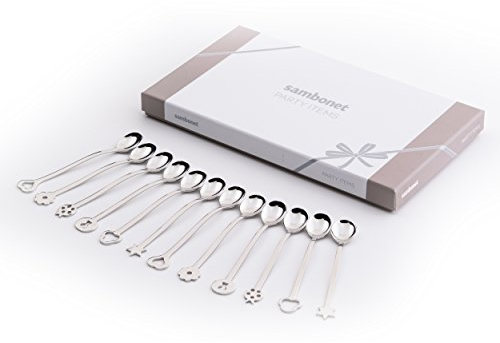Sambonet New Portafortuna Set di Cucchiai da Portata 12 pz., Forme Diverse, Cucchiaini per Servire, da Gourmet, 52550C97