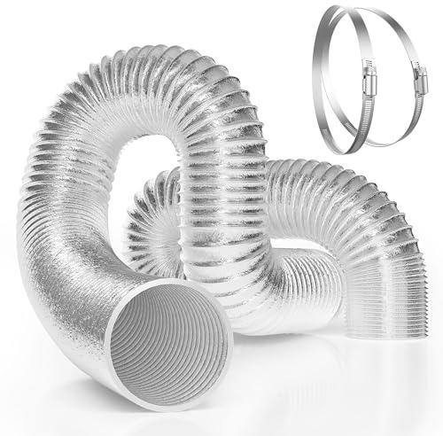 VIVOSUN 6 Inch Flex Air Aluminum Duct for Ventilation, 25 Feet Long Heavy-Duty Multi-Layer Dryer Hose Vent for Heating Cooling Ventilation and Exhaust, 2 Clamps Included