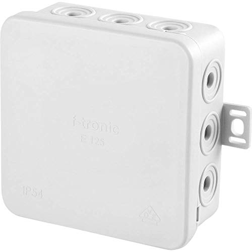 f-tronic Feuchtraum-Abzweigkasten E125, IP54, 75 x 75 x 40 mm, grau, Inhalt: 10 Stück