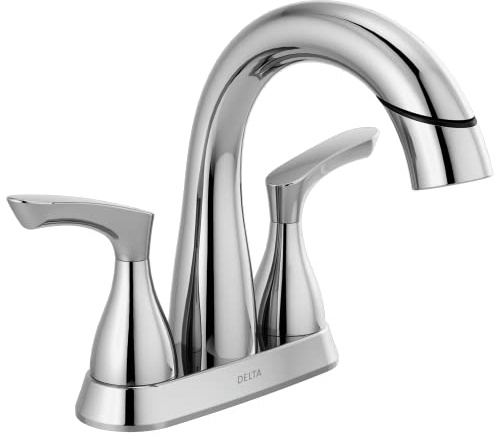 Broadmoor 4 in. Centerset 2-Handle Pull-Down Spout Bathroom Faucet in Chrome