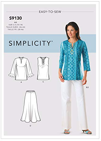 Simplicity Sewing Pattern S9130 Misses' & Women's Tops & Bottoms, Various, AA (10-12-14-16-18), SS9130AA