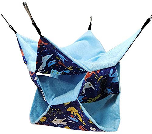 Hängematte Für Kleintiere,Nagetier Hängematte, Kuschelbett Für Nager, Aufhängen Kleintierkäfig,Haustiere Käfig Hängematte 3 Schichten Für Hamster, Frettchen, Papageien, Meerschweinchen Zubehör