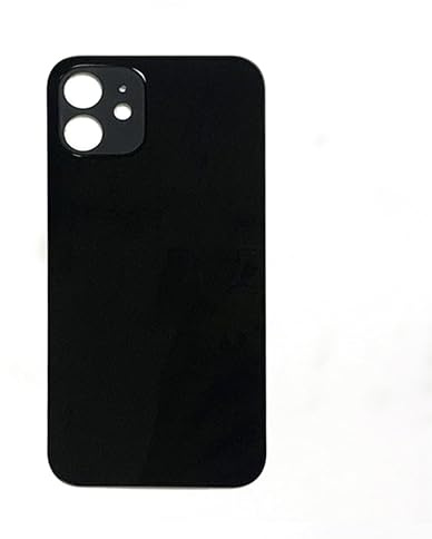fonefunshop Compatible with iP 12 - Plain Glass Back In Black