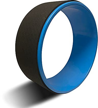 Body Sport Yogarad blau 12,7 cm x 32,0 cm - Yoga Fitnessgerät - gepolsterte Rückenrolle und Strecker - Begleitzubehör für Dehnung und Flexibilität - Yoga Pose Support Aid