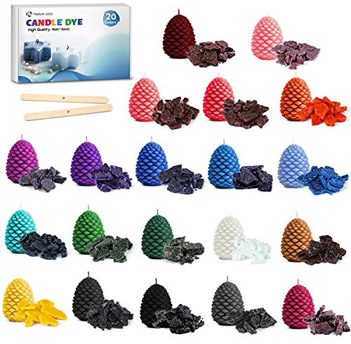 Hiebum Kerzenfarben - 20 Farben für DIY Kerzenherstellung - Hochkonzentriertes Candle Dye für Bienenwachs, Sojawachs, Jelly Wachs, Kerzenwachs und mehr
