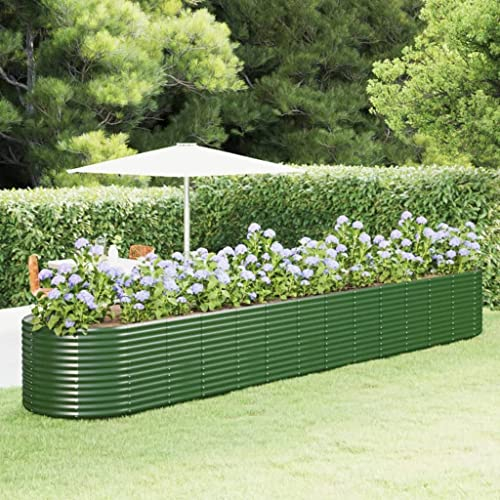 puraday Hochbeete Für Garten 554x100x68 cm Pflanzkübel Gemüsebeet Kräuterspirale XXL Hochbeet Metall Hochbeet Alu Hochbeet Groß XXL Pflanzbeet Planter Pflanzkasten Grün