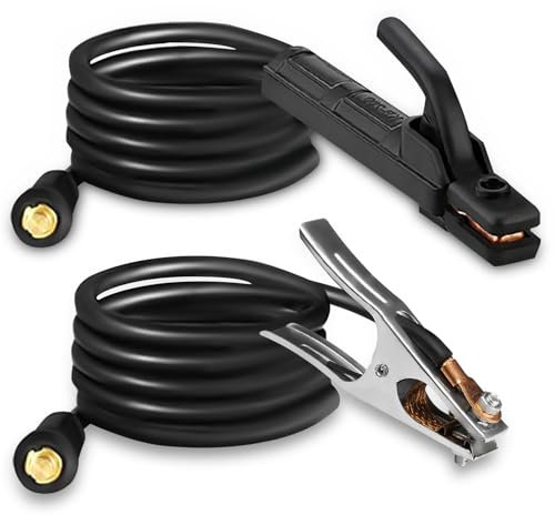 SSIMDER - Soporte para electrodos de soldadura MMA ARC Stick abrazadera de tierra y cable de soldadura, soporte de electrodo de palo, pinza de soldadura de cobre para máquina soldadora de 300 A