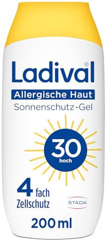 Ladival Gel de protection solaire SPF 30 pour le corps en cas d'allergies solaires et d'acné de Majorque, imperméable, avec protection cellulaire unique 4 fois, crème solaire 200 ml