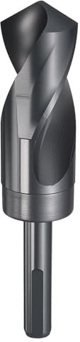 sourcing map Broca de 32 mm, vástago reducido de 1,27 cm, 3 planos 4341, acero de alta velocidad, nitruración, negro, punta estándar de 118°, para plástico, madera, cobre, aluminio, hierro, metal