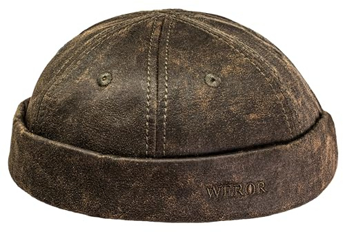 WEROR Dockercap Herren – Dockermütze Seemannsmütze Fischermütze - Mütze aus Baumwolle – WEROR-455.1 (Braun, Einheitsgröße)